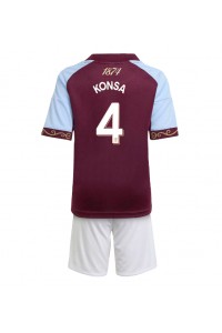 Aston Villa Ezri Konsa #4 Babyklær Hjemme Fotballdrakt til barn 2025-26 Korte ermer (+ Korte bukser)